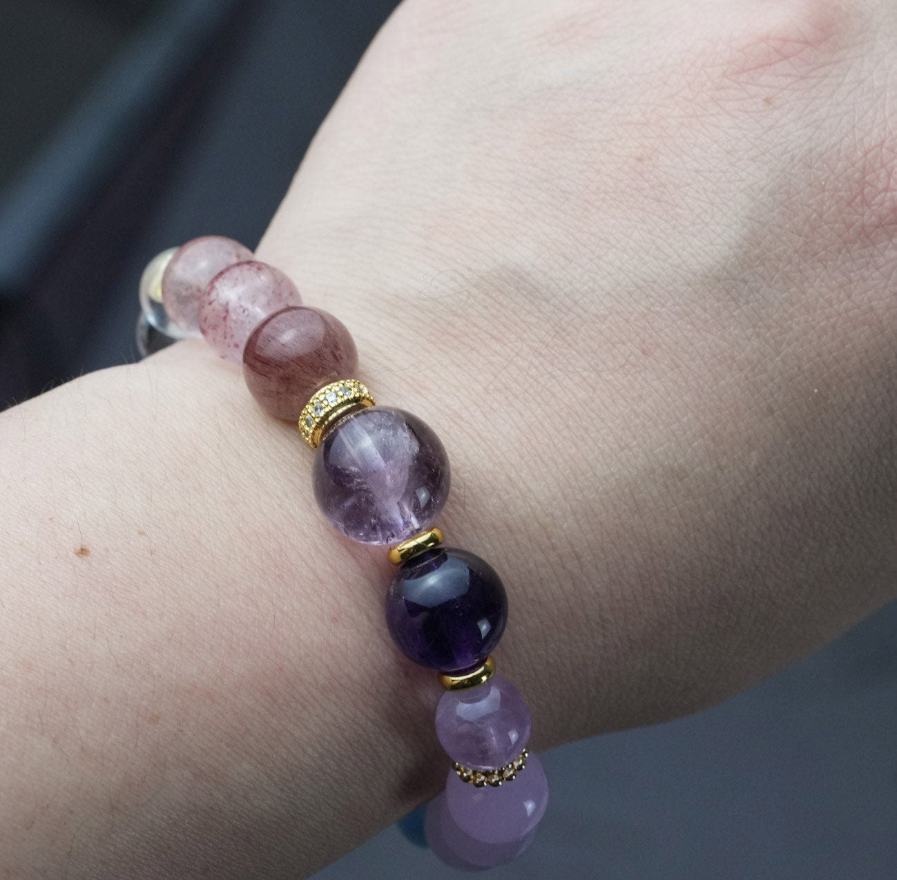 Sagittarius Horoscope Lucky Guardian Crystal Natural Gemstone Bracelet Handmade Original Design on Elastic Band
