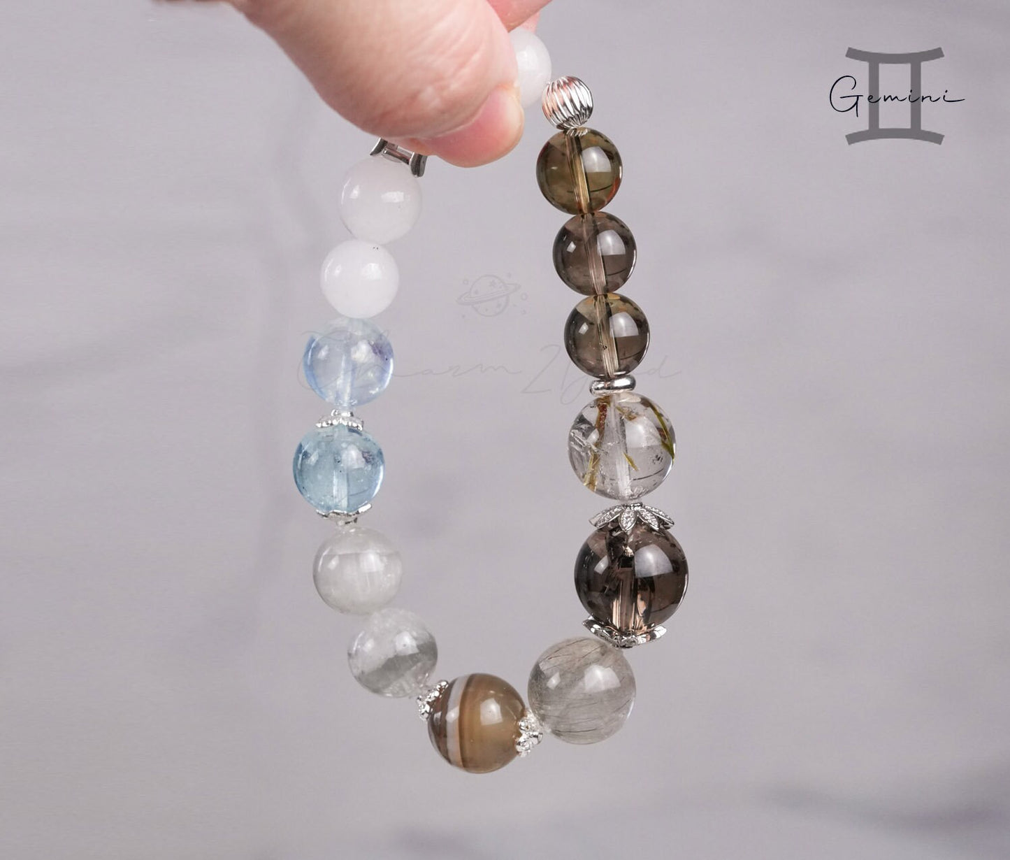 Gemini Horoscope Lucky Guardian Crystal Natural Gemstone Bracelet Handmade Original Design