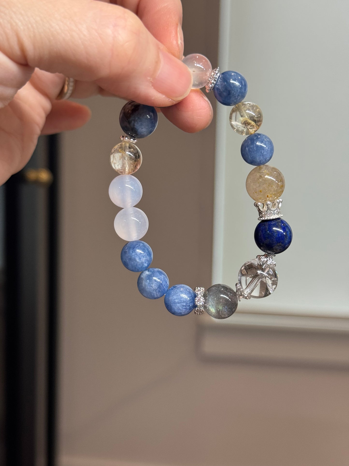 Kyanite, Citrine, Moonstone, Agate & Azeztulite Handmade Bracelet