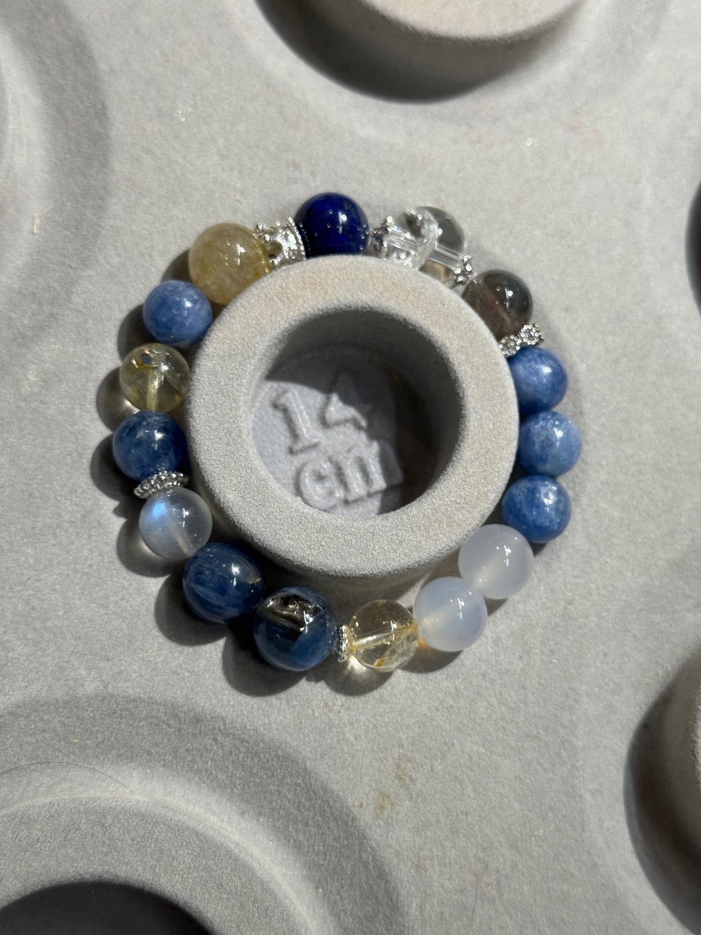 Kyanite, Citrine, Moonstone, Agate & Azeztulite Handmade Bracelet