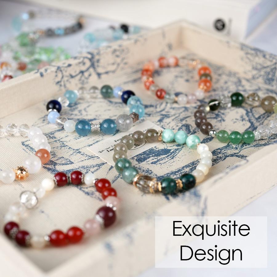 12 Horoscope Zodiac Crystal Bracelet - Elastic Astrology Jewelry Gift - Healing Gemstone Birthday Bracelet