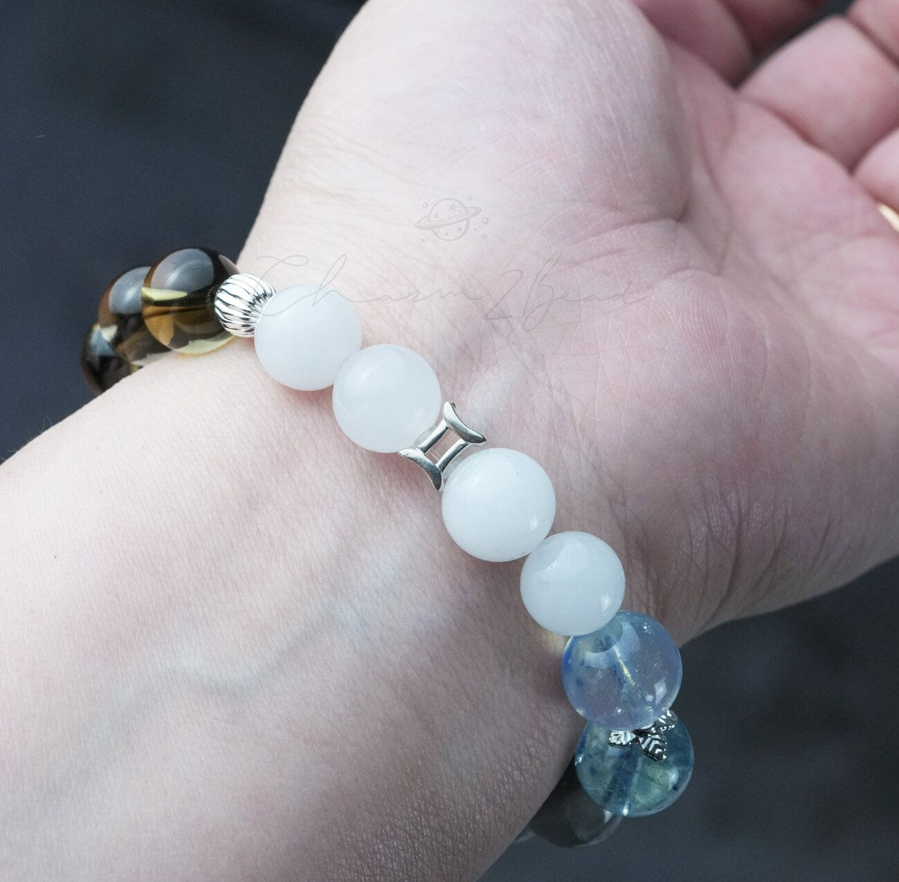 Gemini Horoscope Lucky Guardian Crystal Natural Gemstone Bracelet Handmade Original Design