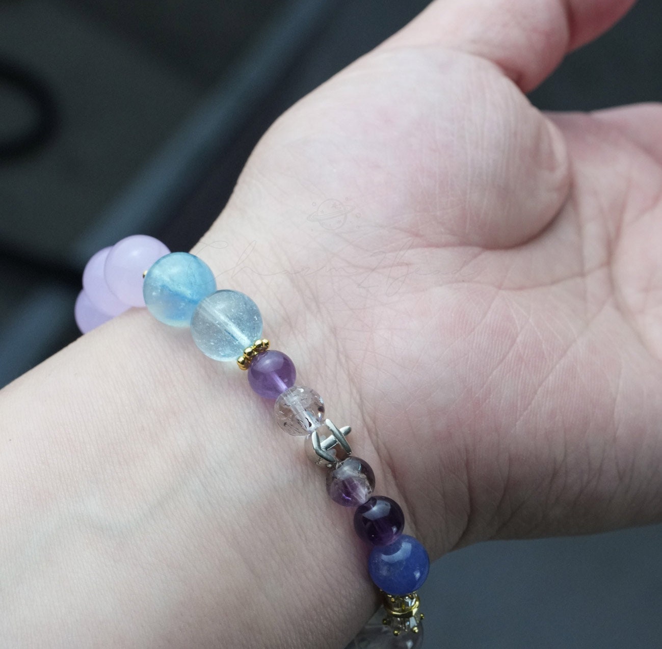 Sagittarius Horoscope Lucky Guardian Crystal Natural Gemstone Bracelet Handmade Original Design on Elastic Band