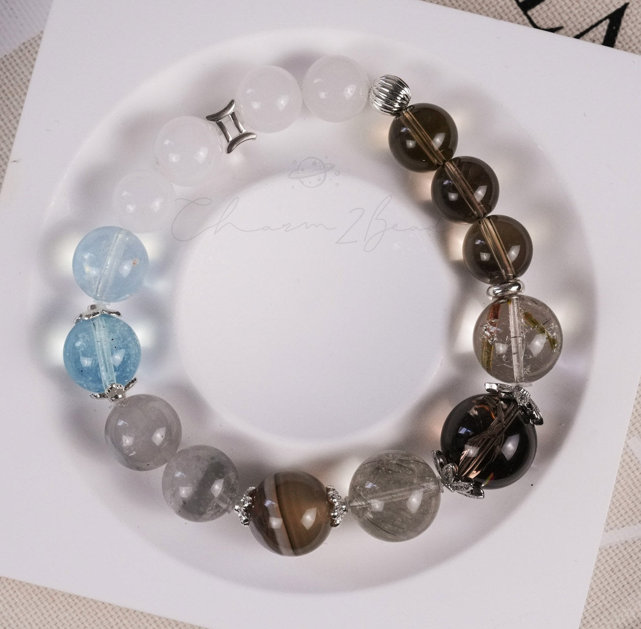 Gemini Horoscope Lucky Guardian Crystal Natural Gemstone Bracelet Handmade Original Design
