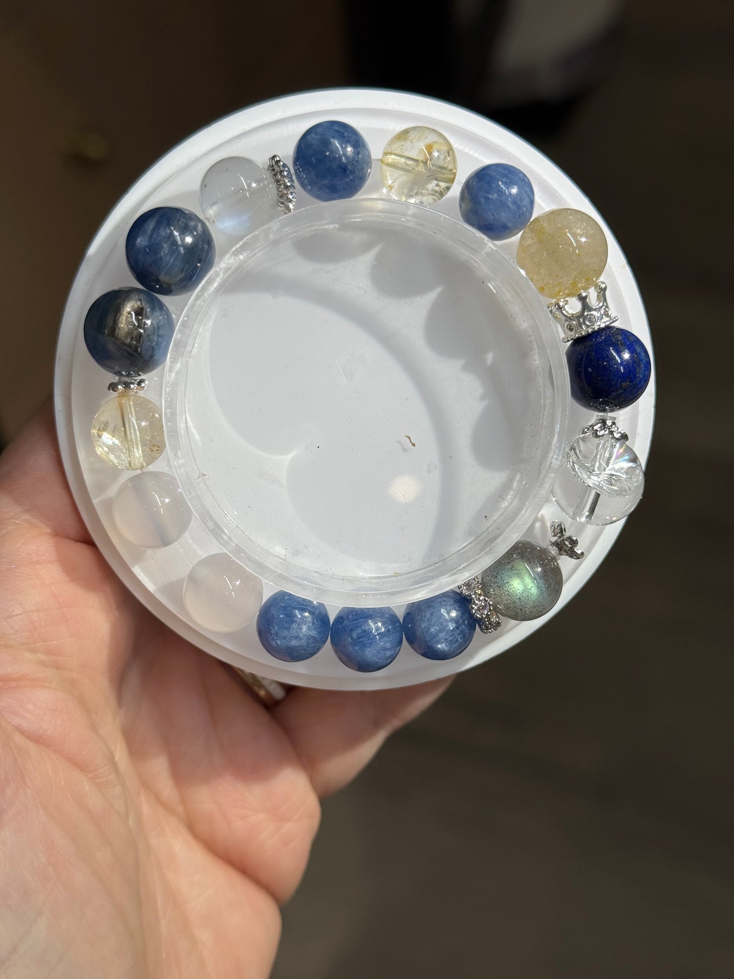 Kyanite, Citrine, Moonstone, Agate & Azeztulite Handmade Bracelet