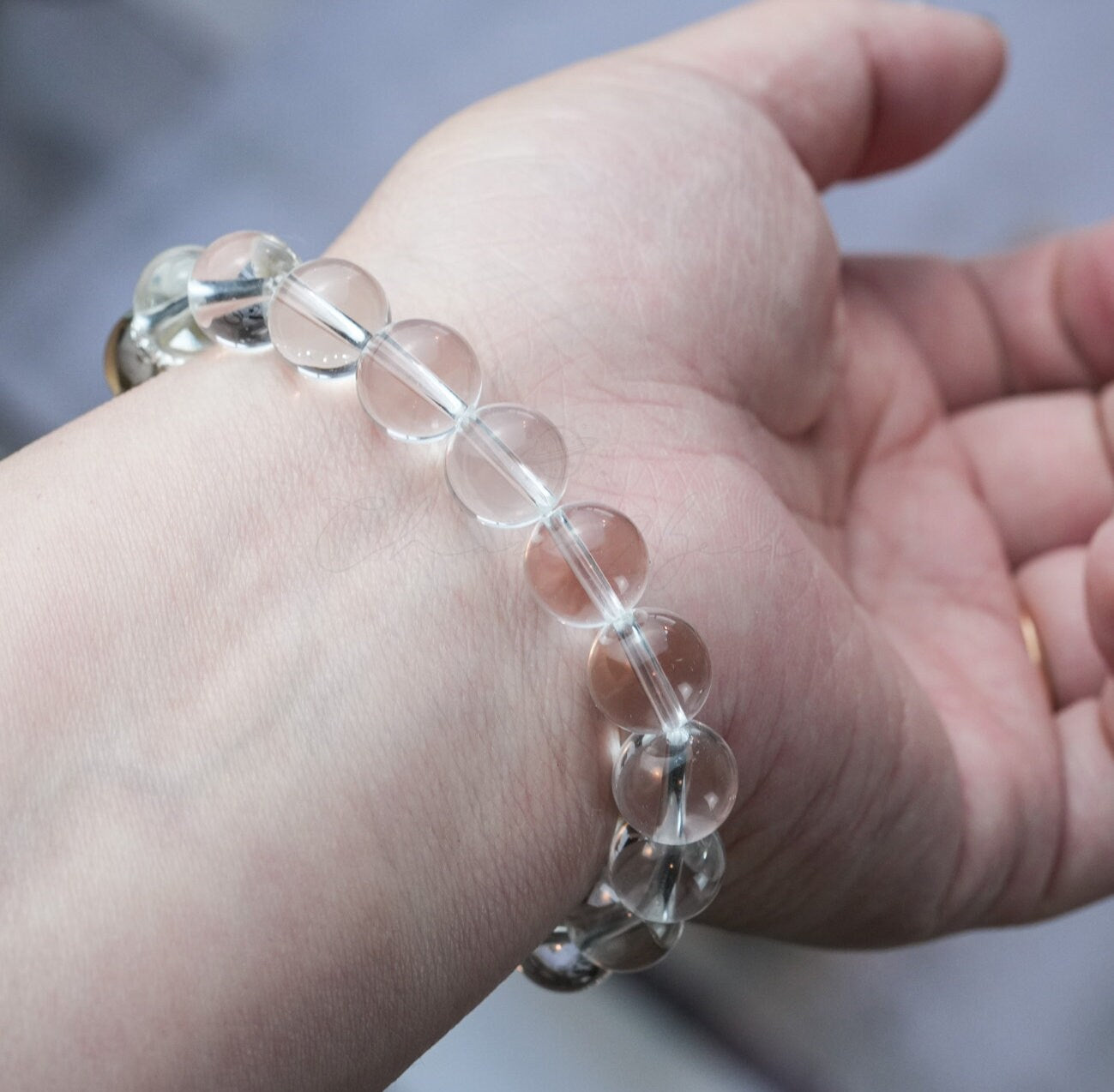 Precious Gemstone Clear Yellow Citrine Quartz, Clear Quartz, Rose Quartz, Aquamarine, Morganite Handmade Original Design Bracelet